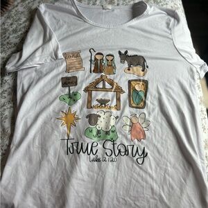 Nativity Scene Graphic Tee - White